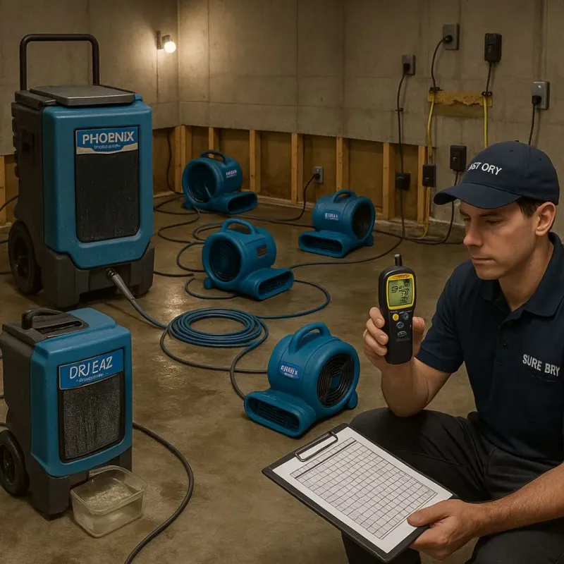 Structural Drying and Dehumidification process in Centralia, IL